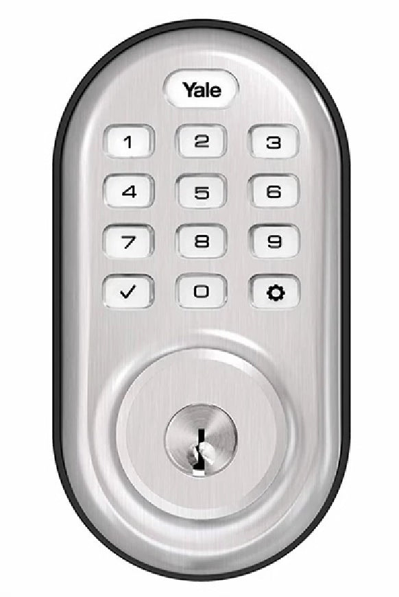 Yale YRD216-CBA-619 Assure Lock Push Button Keypad Deadbolt with Wi-Fi, Satin Nickel YRD216-CBA-619