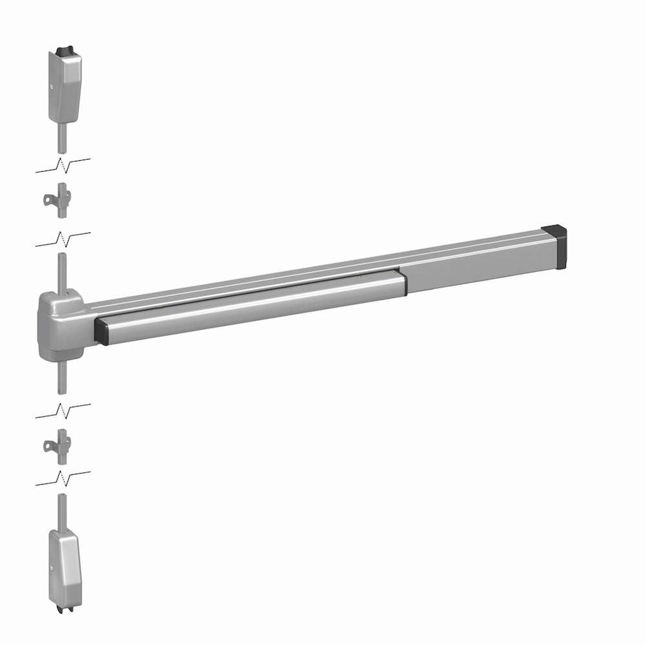 Emergency push bar exit door with Von Duprin 22 Series device