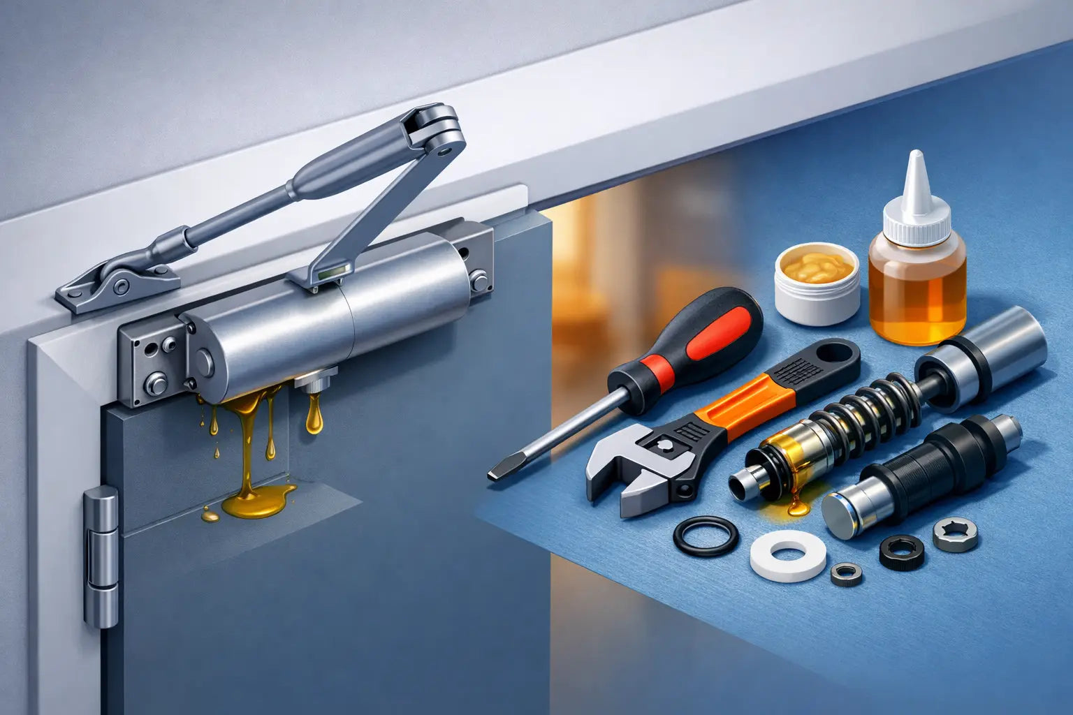 Why Do Door Closers Leak and What Fixes Them?