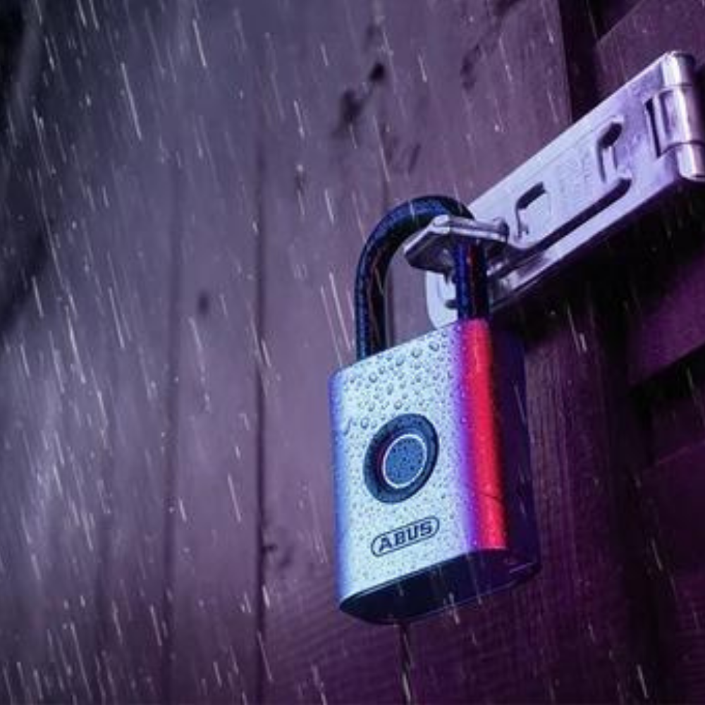 Abus Touch™ 57 Padlock securing a toolbox 