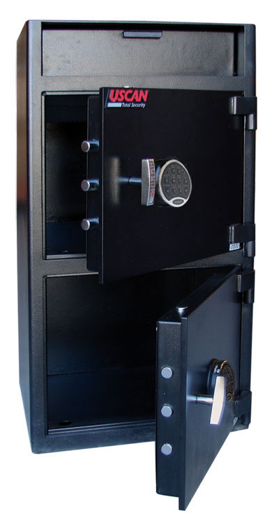 High Security Cash Handling Safe with powder-coated black finish