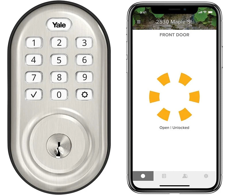 Yale YRD216-CBA-619 Assure Lock Push Button Keypad Deadbolt with Wi-Fi, Satin Nickel YRD216-CBA-619