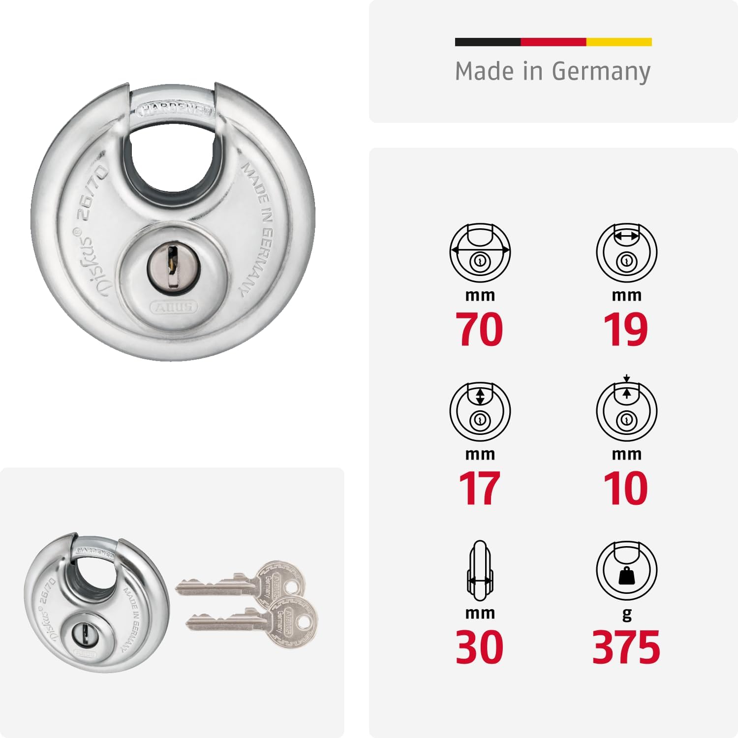 Abus Diskus 26 Padlocks