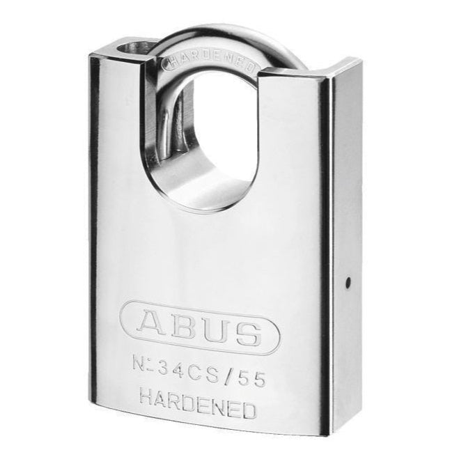 Close-up of Abus Platinum 34CS/55 shackle guard