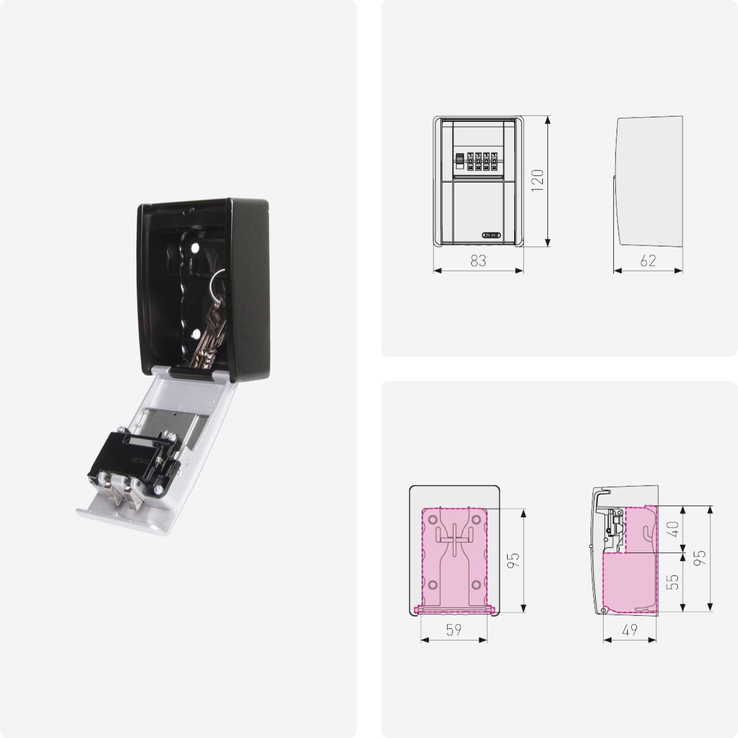 Abus Key Garage 787 Wall Mount and 787 Smart Bluetooth Wall Mount