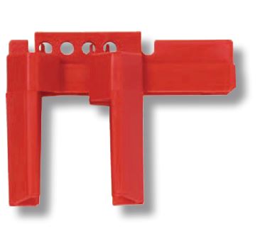 Abus Ball Valve Lockout with padlock attached 