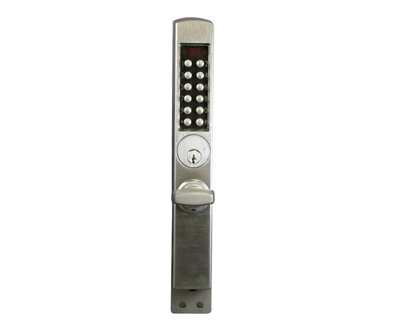 DORMAKABA E‑Plex Narrow Stile Push Button Thumbturn for Adams Rite Deadbolt – Schlage C Keyway, Satin Chrome (E3066MSNT626 41)