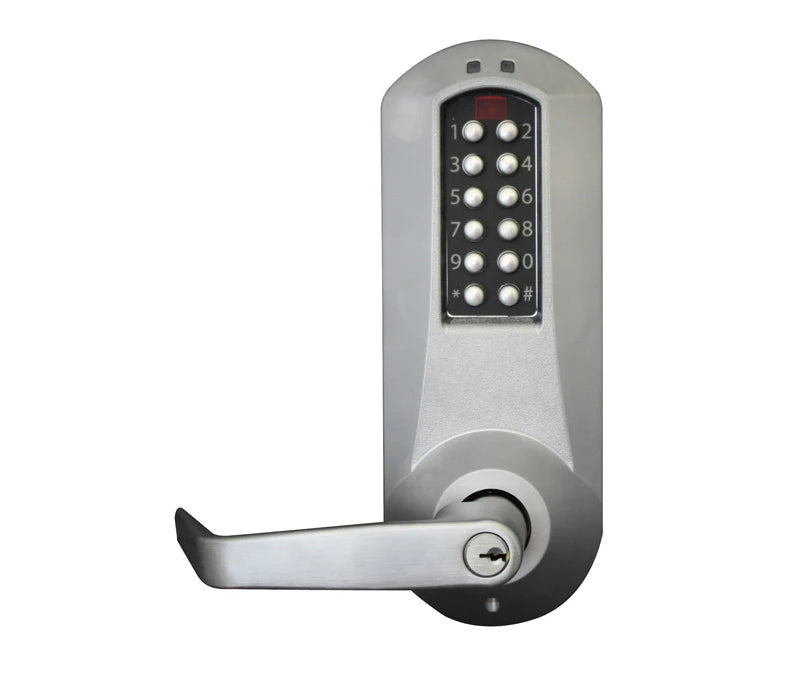 DORMAKABA E‑Plex Push Button Exit Trim – Schlage C Keyway, Satin Chrome (E5010XS WL626 41)