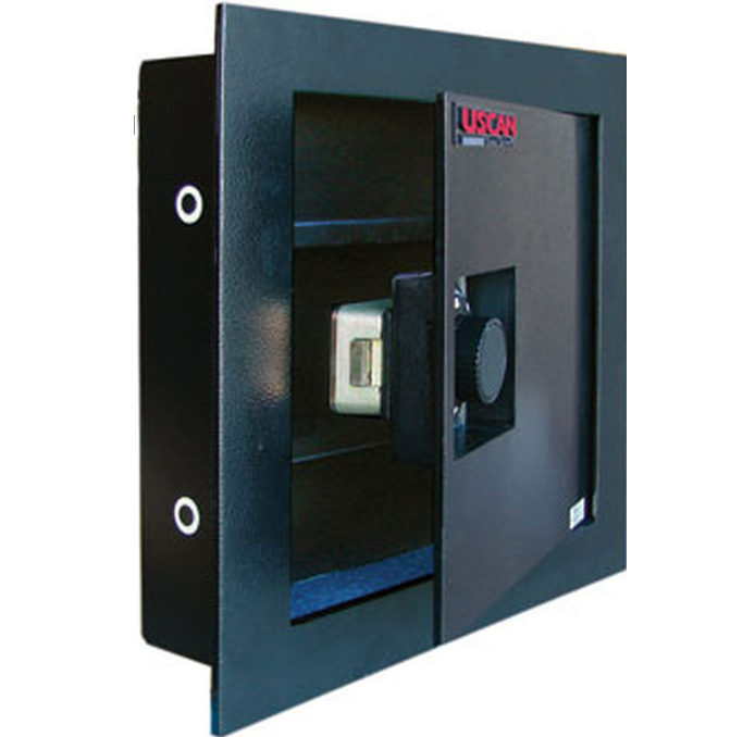USCAN W1414-C Wall Safe with combination lock and powder-coated black finish