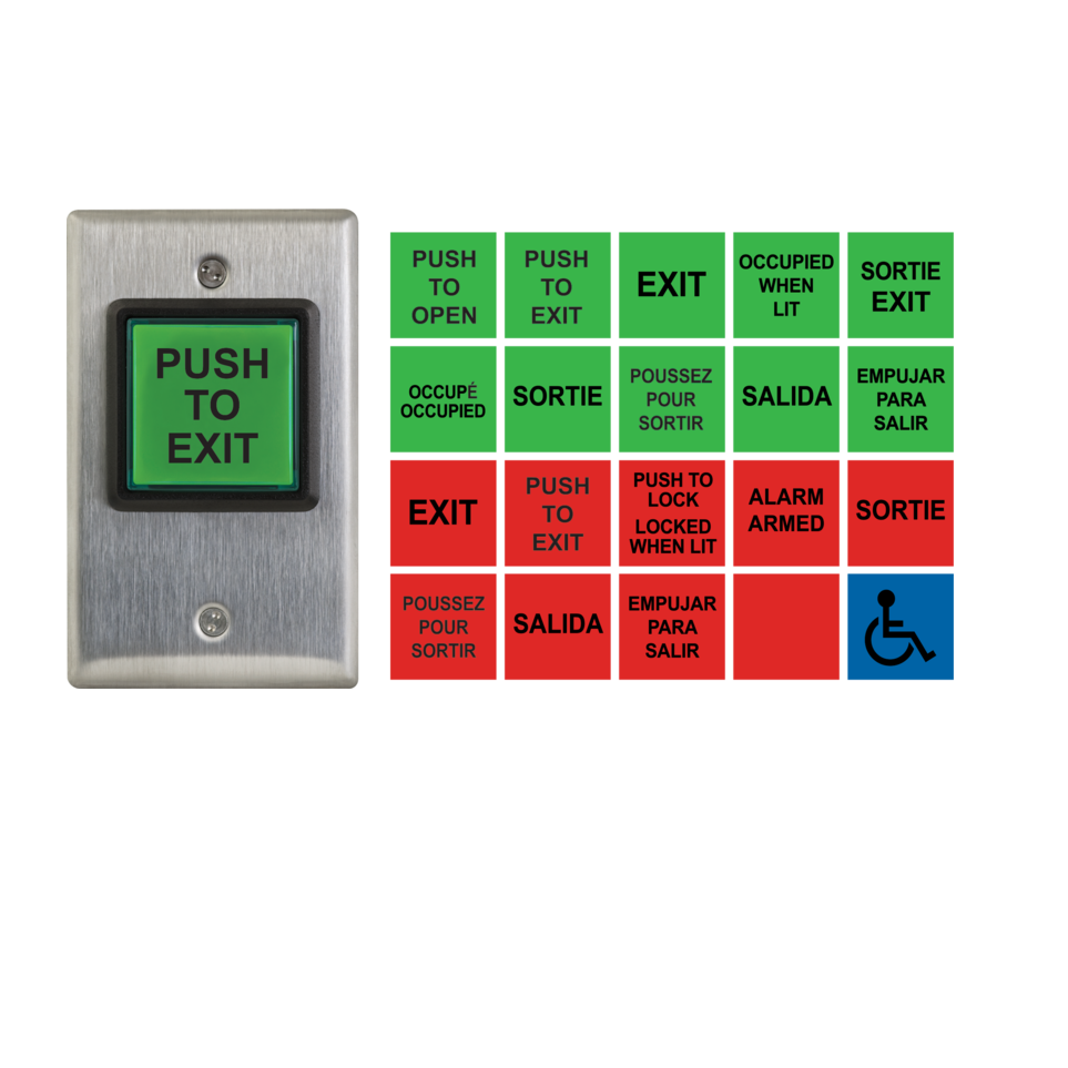 Camden CM-30 Series Square LED Illuminated Push/Exit Switch