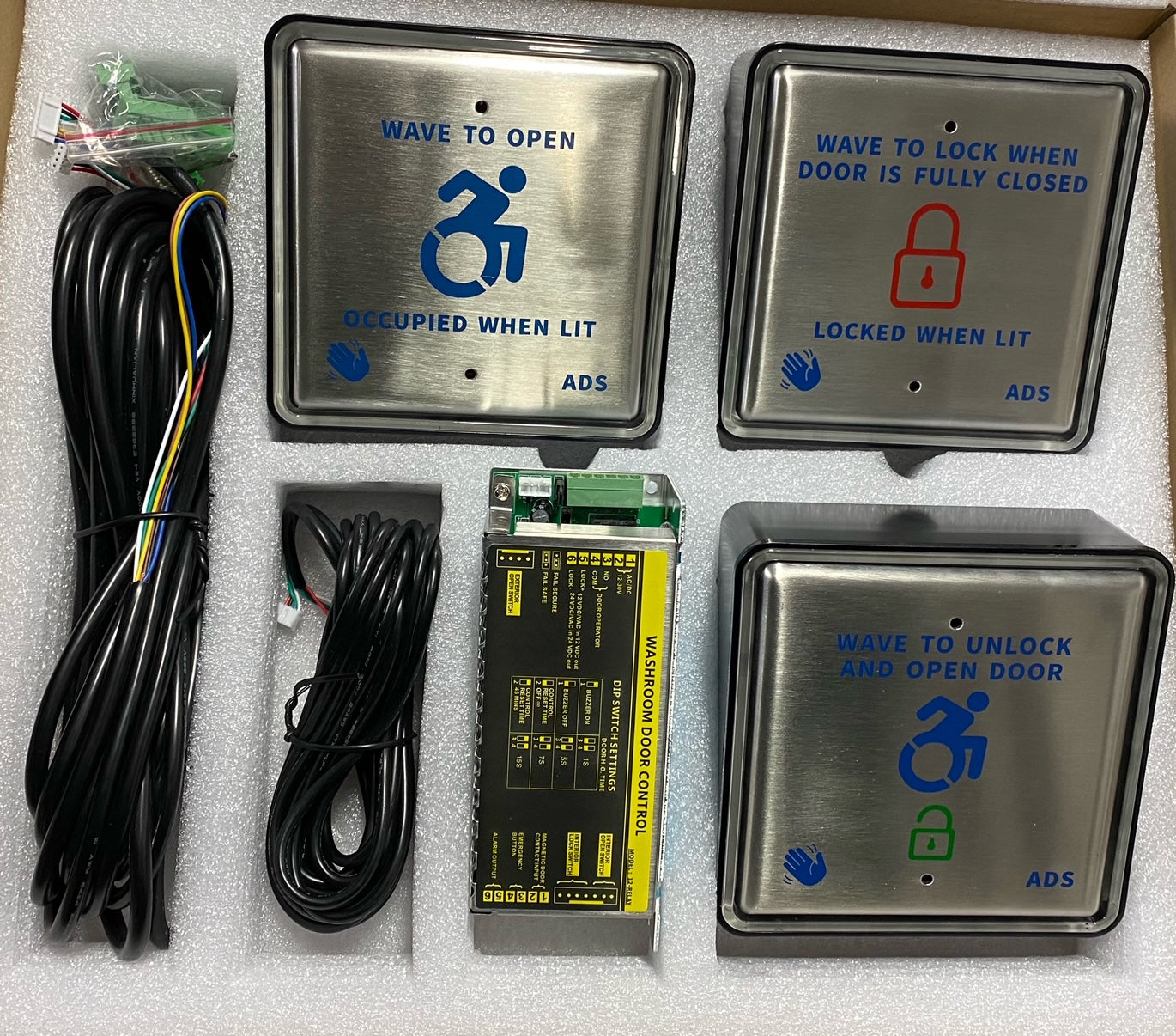 Wave to Open Button for washroom exterior